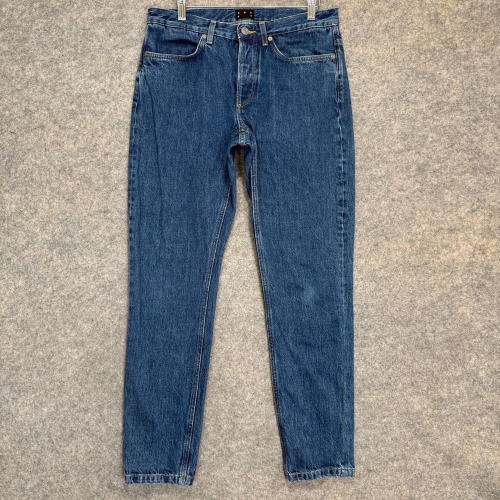 ASKET Jeans Adult 31x30 Dark Blue Denim Jean Pants Regular Fit Organic Cotton